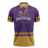 Personalized Breeders Horse Racing 2025 Zipper Polo Shirt Del Mar Awaits - Wonder Print Shop