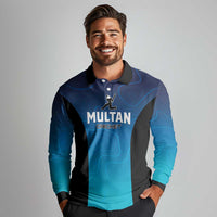 Custom Multan Cricket Long Sleeve Polo Shirt Sultan Dreams Do Come True - Wonder Print Shop