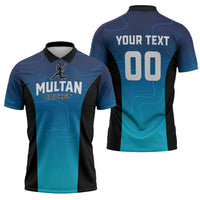 Custom Multan Cricket Zipper Polo Shirt Sultan Dreams Do Come True - Wonder Print Shop