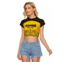 Custom Peshawar Cricket Raglan Cropped T Shirt Hum Zalmi Hum Peshawar - Wonder Print Shop