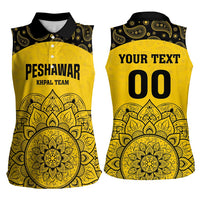 Custom Peshawar Cricket Women Sleeveless Polo Shirt Hum Zalmi Hum Peshawar - Wonder Print Shop