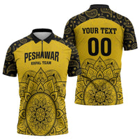 Custom Peshawar Cricket Zipper Polo Shirt Hum Zalmi Hum Peshawar - Wonder Print Shop