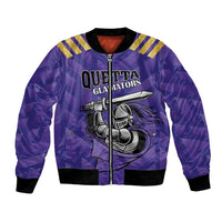 Custom Quetta Cricket Gladiators Bomber Jacket One Force Purple Force - Wonder Print Shop