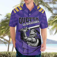 Custom Quetta Cricket Gladiators Hawaiian Shirt One Force Purple Force - Wonder Print Shop