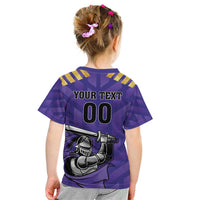Custom Quetta Cricket Gladiators Kid T Shirt One Force Purple Force - Wonder Print Shop