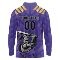 Custom Quetta Cricket Gladiators Long Sleeve Polo Shirt One Force Purple Force - Wonder Print Shop