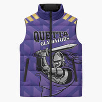 Custom Quetta Cricket Gladiators Sleeveless Puffer Jacket One Force Purple Force - Wonder Print Shop
