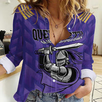 Custom Quetta Cricket Gladiators Women Casual Shirt One Force Purple Force - Wonder Print Shop