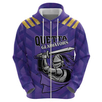 Custom Quetta Cricket Gladiators Zip Hoodie One Force Purple Force - Wonder Print Shop