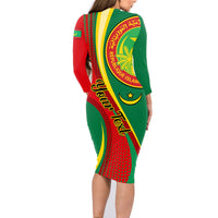 Personalised Mauritania Independence Day Family Matching Long Sleeve Bodycon Dress and Hawaiian Shirt Mauritanian Seal Special Version - Wonder Print Shop