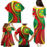 Personalised Mauritania Independence Day Family Matching Puletasi Dress and Hawaiian Shirt Mauritanian Seal Special Version - Wonder Print Shop