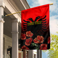 Personalised Albania Independence Day Garden Flag Albanian Coat Of Arms With Red Poppy Flower - Wonder Print Shop