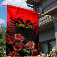 Personalised Albania Independence Day Garden Flag Albanian Coat Of Arms With Red Poppy Flower - Wonder Print Shop