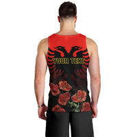 Personalised Albania Independence Day Men Tank Top Albanian Coat Of Arms With Red Poppy Flower - Wonder Print Shop