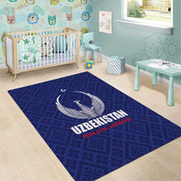 Football Uzbekistan Area Rug Milliy Jamoa Blue Version - Wonder Print Shop