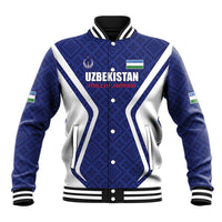 Custom Football Uzbekistan Baseball Jacket Milliy Jamoa Blue Version - Wonder Print Shop