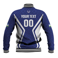 Custom Football Uzbekistan Baseball Jacket Milliy Jamoa Blue Version - Wonder Print Shop