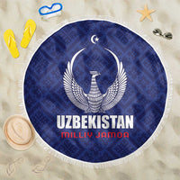 Football Uzbekistan Beach Blanket Milliy Jamoa Blue Version - Wonder Print Shop