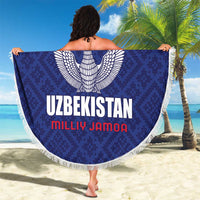 Football Uzbekistan Beach Blanket Milliy Jamoa Blue Version - Wonder Print Shop