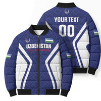 Custom Football Uzbekistan Bomber Puffer Jacket Milliy Jamoa Blue Version - Wonder Print Shop