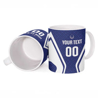 Custom Football Uzbekistan Ceramic Mug Milliy Jamoa Blue Version - Wonder Print Shop
