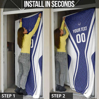 Custom Football Uzbekistan Door Cover Milliy Jamoa Blue Version - Wonder Print Shop