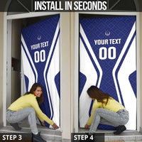 Custom Football Uzbekistan Door Cover Milliy Jamoa Blue Version - Wonder Print Shop