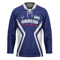 Custom Football Uzbekistan Hockey Jersey Milliy Jamoa Blue Version - Wonder Print Shop
