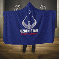Football Uzbekistan Hooded Blanket Milliy Jamoa Blue Version - Wonder Print Shop