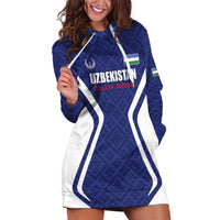 Custom Football Uzbekistan Hoodie Dress Milliy Jamoa Blue Version - Wonder Print Shop