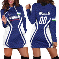 Custom Football Uzbekistan Hoodie Dress Milliy Jamoa Blue Version - Wonder Print Shop