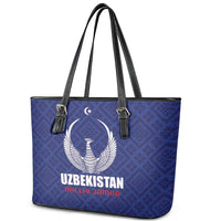 Football Uzbekistan Leather Tote Bag Milliy Jamoa Blue Version - Wonder Print Shop