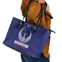 Football Uzbekistan Leather Tote Bag Milliy Jamoa Blue Version - Wonder Print Shop