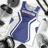 Custom Football Uzbekistan Men Tank Top Milliy Jamoa Blue Version - Wonder Print Shop