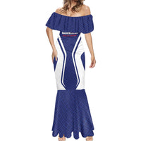 Custom Football Uzbekistan Mermaid Dress Milliy Jamoa Blue Version - Wonder Print Shop