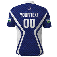 Custom Football Uzbekistan Polo Shirt Milliy Jamoa Blue Version - Wonder Print Shop