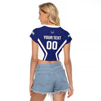 Custom Football Uzbekistan Raglan Cropped T Shirt Milliy Jamoa Blue Version - Wonder Print Shop