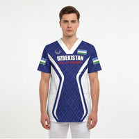 Custom Football Uzbekistan Scrub Top Milliy Jamoa Blue Version - Wonder Print Shop