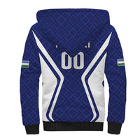 Custom Football Uzbekistan Sherpa Hoodie Milliy Jamoa Blue Version - Wonder Print Shop