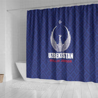 Football Uzbekistan Shower Curtain Milliy Jamoa Blue Version - Wonder Print Shop