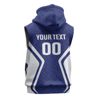 Custom Football Uzbekistan Sleeveless Zip Hoodie Milliy Jamoa Blue Version - Wonder Print Shop