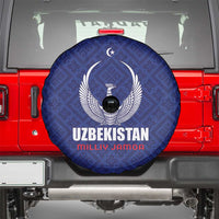 Football Uzbekistan Spare Tire Cover Milliy Jamoa Blue Version - Wonder Print Shop