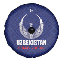Football Uzbekistan Spare Tire Cover Milliy Jamoa Blue Version - Wonder Print Shop