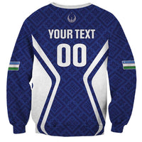 Custom Football Uzbekistan Sweatshirt Milliy Jamoa Blue Version - Wonder Print Shop