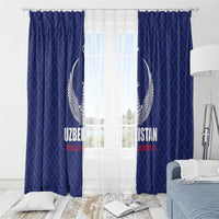 Football Uzbekistan Window Curtain Milliy Jamoa Blue Version - Wonder Print Shop