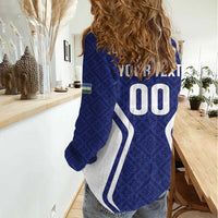 Custom Football Uzbekistan Women Casual Shirt Milliy Jamoa Blue Version - Wonder Print Shop