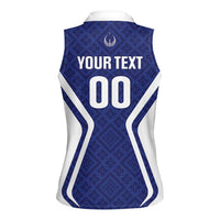 Custom Football Uzbekistan Women Sleeveless Polo Shirt Milliy Jamoa Blue Version - Wonder Print Shop
