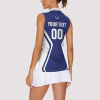 Custom Football Uzbekistan Women Sleeveless Polo Shirt Milliy Jamoa Blue Version - Wonder Print Shop