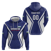 Custom Football Uzbekistan Zip Hoodie Milliy Jamoa Blue Version - Wonder Print Shop