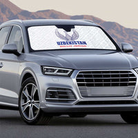 Football Uzbekistan Auto Sun Shade Milliy Jamoa White Version - Wonder Print Shop